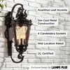 John Timberland Casa Marseille Vintage Rustic Outdoor Wall Light Fixture Bronze Scroll 27 1/2" Hammered Glass for Post Exterior Barn Deck House Porch - 3 of 4