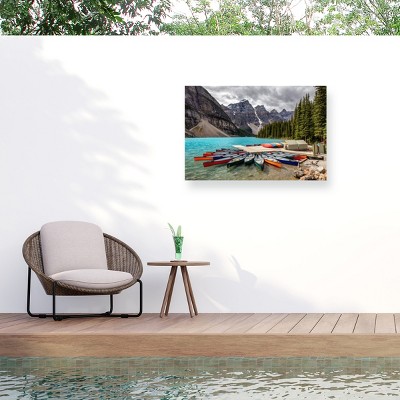 "Moraine Lake Docks" Outdoor Canvas