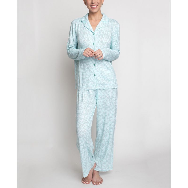 Hanes Morning Meditation Collar Pajama Set, 1 of 4