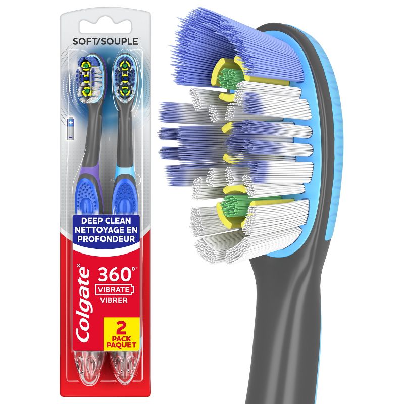 Colgate 360 Total Advanced Floss-Tip Sonic Powered Vibrating Toothbrush Soft, 1 of 11