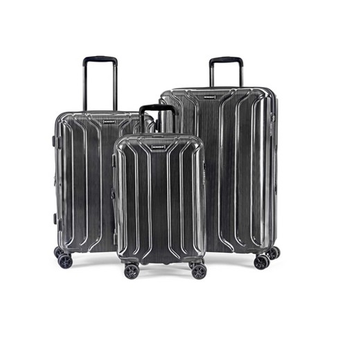 Nonstop New York 3 Piece Set (20 24 28) 4-Wheel Luggage Set + 2 Packing Cubes Black