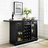 Crosley Alexandria Sliding Top Bar Cabinet Black: Rubberwood Construction, Wine & Glass Storage, Adjustable Shelves - 4 of 4