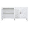 Hostack Retro Sideboard with Circular Groove Design, Round Metal Door Handle for Entrance, Dinning and Living Room, White - 2 of 4