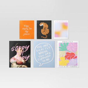 Set of 6 Printed Posters with Adhesive Expressive Maximalist - Room Essentials™ - 1 of 4