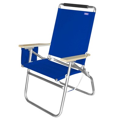 Copa Big Tycoon 4 Position Lightweight and Portable Folding Aluminum Beach Lounge Chair, Blue