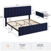 Full/Queen/King Bed Frame with 4 Drawers & Adjustable Headboard, Velvet Upholstered Mattress Foundation, Button Tufted Design, No Box Spring Needed - 2 of 4