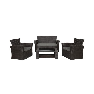 WestinTrends  4-Piece Modern Patio Conversation Sofa Set with Cushions