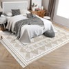Indoor Modern Stripe Fringed Carpet Retro Soft Low Pile Machine Washable Non Slip Easy Care Lightweight Foldable Area Rugs Room Decor - 4 of 4