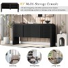 Okak 63IN Modern Curved Console Table, Entryway Table with 4 Doors and Adjustable Shelf, Narrow Console Table for Hallway, Living Room - 3 of 4