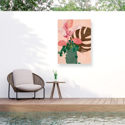 Trademark Fine Art - Ana Rut Bre Leaves More 6 Pink Matted Framed Art