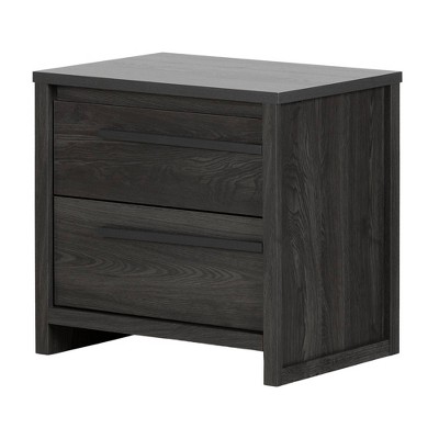 Tao 2-Drawer Nightstand Gray Oak  - South Shore