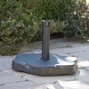 GDFStudio Beechmont Outdoor 66 lb Concrete and Iron Hexagonal Umbrella Base, Black - image 2 of 4