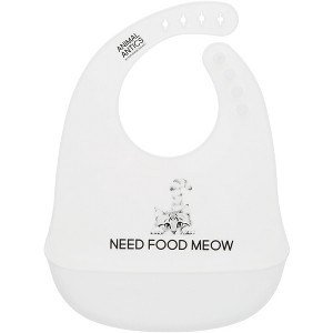 Pavilion Gift Company - Food Meow - Silicone Bib Baby Toddler Child Accessory Cat Kitten Feline Cat Lover Bib - 1 of 4
