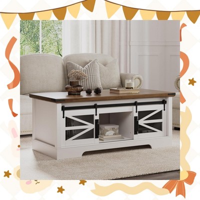 Garvee 47.2" Coffee Table Lift Top – Multifunctional Convertible Top Coffee Table with Ample Storage, Rustic Style for Living Room