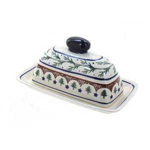Blue Rose Polish Pottery 1377 Zaklady Butter Dish - 1 of 2