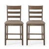 SKRAN Farmhouse Style Upholstered Counter Stools - Set of 2 Rustic Elegance for Kitchen and Bar Areas, Brown - 4 of 4