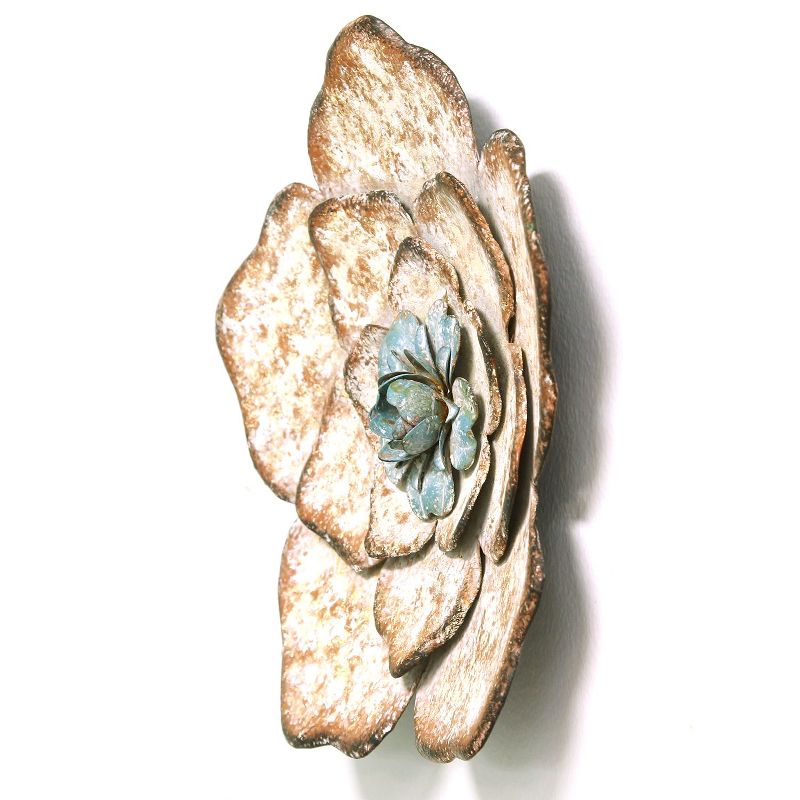 Stratton Home Decor S09593 Set of 3 Metal Rustic Flower Wall Decor, Multicolor, 5 of 9