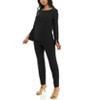 EG PRO Women Scoop Neck Embellished Shoulder Long Sleeve Jumpsuit with Elastic Waist Pants - 2 of 2