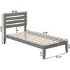 AFI Furnishings Oxford Twin Extra Long Bed with USB Turbo Charger in Grey - 4 of 4