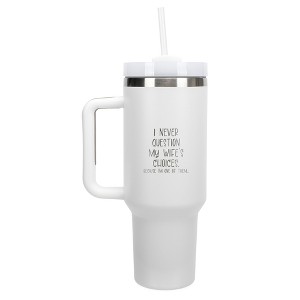 100 North Never Question My Wife's Choices Wrap-Around 40 Oz. Stainless Steel Water Bottle Coffee Mug, Spill & Leak Resistant, Travel Tumbler with - 1 of 4