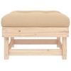 VidaXL Patio Footstools with Cushions 2pcs Solid Wood Pine - 4 of 4