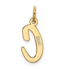 Black Bow Jewelry 14k Yellow Gold, Madison Collection, Medium Script Initial Pendant A-W - 3 of 4