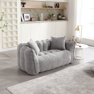 LOVMOR 66.14"Soft beanbag chair with high resilience foam core for two people,Yellow - 1 of 4