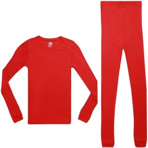 Just Love Girls Solid Pajama Sets - Snug Fitting Ribbed PJ Tops & Bottoms for Girls - 1 of 1