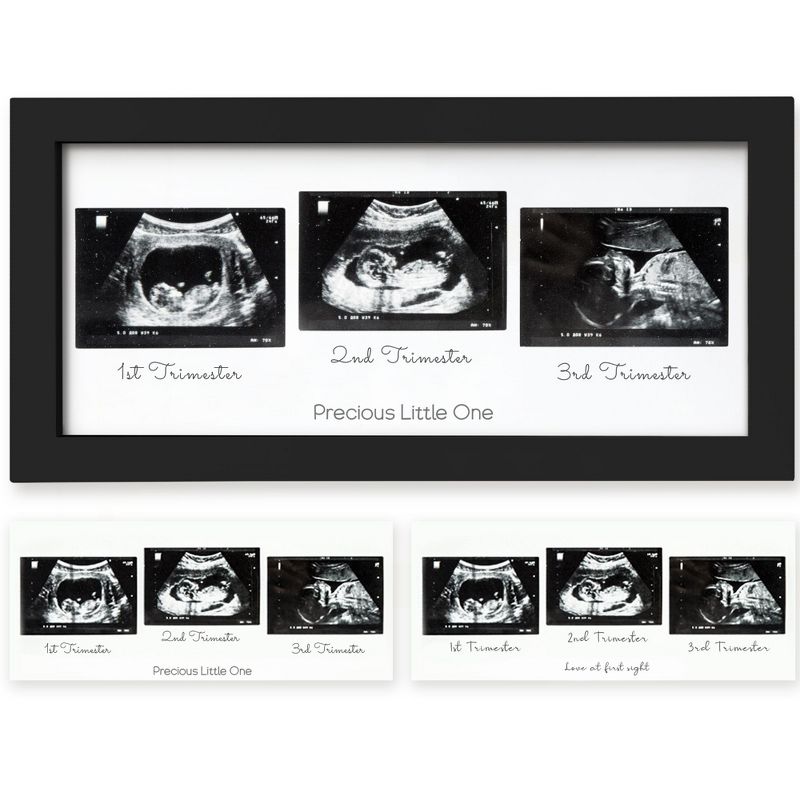 KeaBabies Trio Baby Sonogram Picture Frame, Baby Ultrasound Picture Frames for Baby Nursery, Mom to Be Gifts, 1 of 10