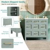 Mshliw 36" Bathroom Vanity Cabinet with Resin Sink, 4 Drawers, 2 Doors, Adjustable Shelves – Transitional Design - 2 of 4