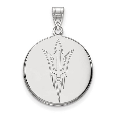 Black Bow Jewelry 10k White Gold Arizona State Sun Devils NCAA Large Pendant