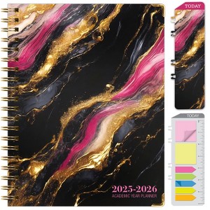 Global Printed Products Hardcover AY 2025-2026 Fashion Planner - 8.5"x11" (Dark Gold Marble) - 1 of 4