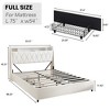 Kumasinova Full/Queen Bed Frame with Headboard,Platform Bed with Charging Station(&LED Lights),Full/Queen Size Bed Frame with Storage Shelf,Noise-Free - 2 of 4