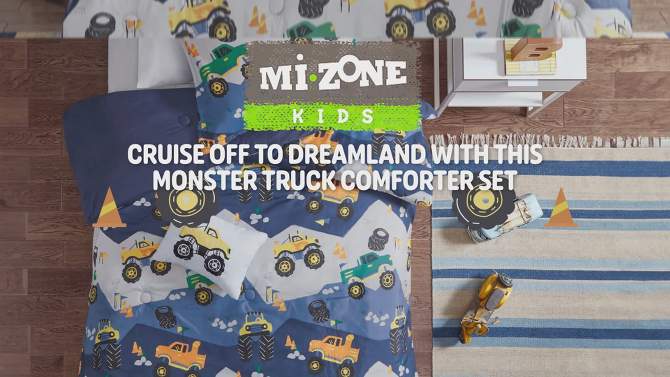 Landon Reversible Monster Truck Print Kids' Comforter Set - Mi Zone, 2 of 11, play video