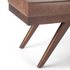 Chanelle - Mid Century Ottoman Bench - Distressed Umber Brown - 4 of 4