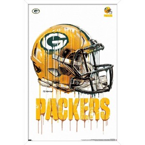 Trends International NFL Green Bay Packers - Drip Helmet 20 Framed Wall Poster Prints - 1 of 4