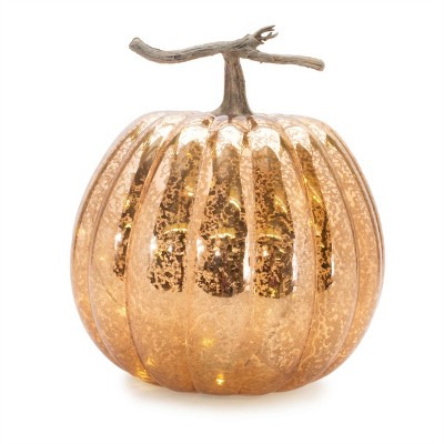 LED Mercury Glass Pumpkin Décor (Set of 2)
