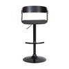 HomeRoots Black Faux Leather And Metal Swivel Adjustable Height Bar Chair - 4 of 4