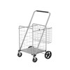 JANSNO Foldable Large Utility Shopping Cart with Brake, Double Basket, 360° Swivel Wheels for Groceries & Laundry - 3 of 4