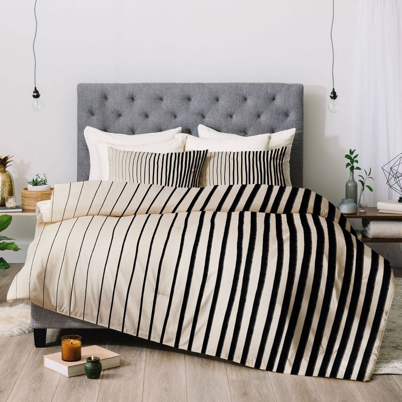 Alisa Galitsyna Vertical Lines Comforter Set Black - Deny Designs, 5 of 9