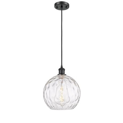 Athens Water Glass - 1 Light Cord Mini Pendant In Industrial Style-13 Inches Tall and 10 Inches Wide