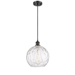 Athens Water Glass - 1 Light Cord Mini Pendant In Industrial Style-13 Inches Tall and 10 Inches Wide - 1 of 1