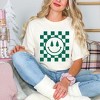Simply Sage Market Women's Checkered Christmas Smiley Short Sleeve Garment Dyed Tee - 2 of 4