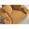 42.1'' Wide Stripe Corduroy Chaise Lounge Chair with Storage Armrest, Movable Ottoman, and Cup Holders, Detachable Cushions Deep Seat - 4 of 4