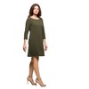 24seven Comfort Apparel Three Quarter Sleeve A Line Knee Length Dress - 2 of 4