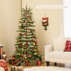 Costway 6.5 FT/7.5FT Pre-Lit Christmas Tree Hinged with 470/612 PE Branch Tips Timer & 430/540 Lights - 3 of 4