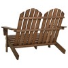 vidaXL 2-Seater Patio Adirondack Chair, Solid Wood Fir, Brown - 4 of 4