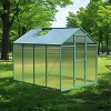 CAVINAS 6x8 ft Polycarbonate Greenhouse with Raised Base and Anchor Aluminum Heavy Duty Walk-in Greenhouses for Backyard - 2 of 4