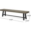 Rustic 3-Piece Outdoor Patio Picnic Dining Set with 2 Benches, Acacia Wood and Iron Frame - 4 of 4