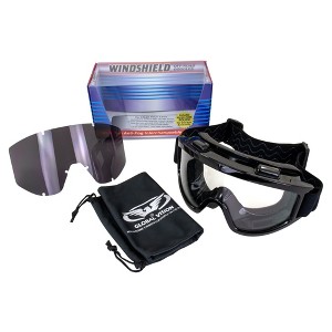 Global Vision Eyewear Windshield Safety Motorcycle Goggles with Clear, Smoke Lenses - 1 of 4